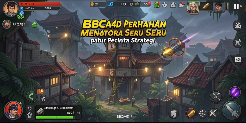 Tampilan gameplay BBCA4D dengan menara pertahanan yang strategis.