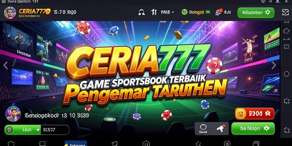 Tangkapan layar utama CERIA777 menampilkan antarmuka taruhan olahraga yang menarik.
