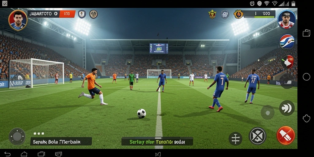 Tampilan gameplay seru dari JABARTOTO dengan aksi sepak bola yang mendebarkan.