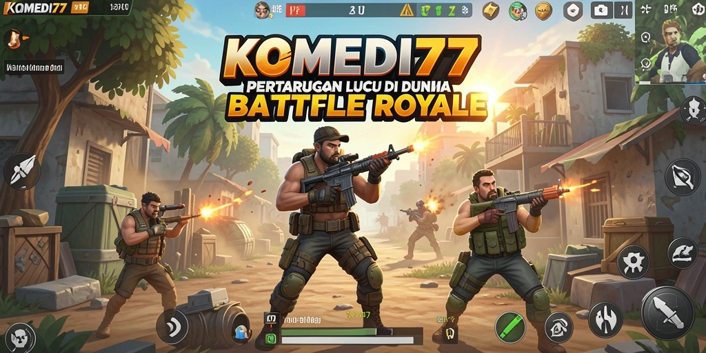 Tampilan menawan dari karakter dan senjata di KOMEDI77.