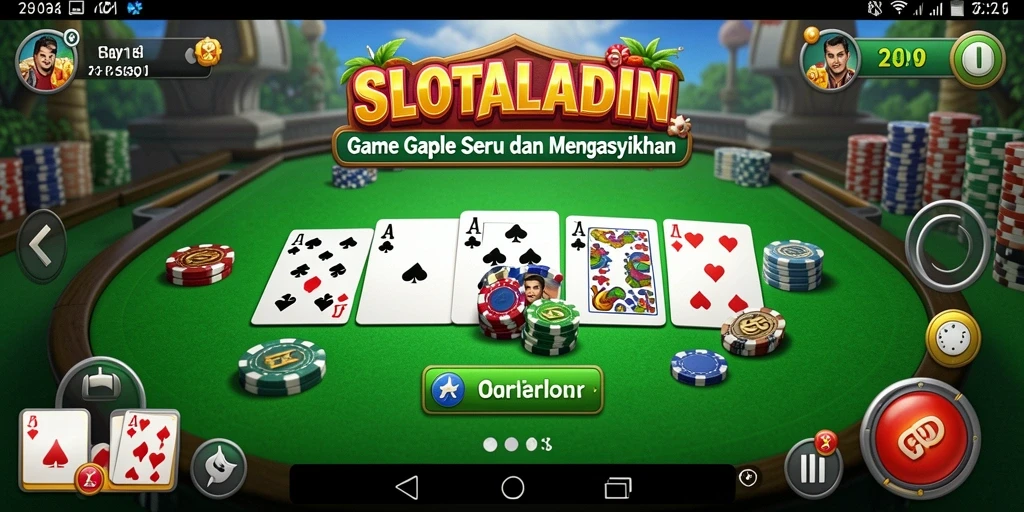Tampilan gameplay seru di SLOTALADIN dengan fitur Gaple menarik.